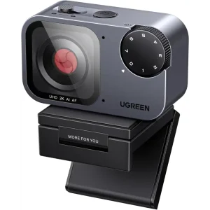UGREEN 75725A AI 2K@30fps Webcam with Auto Framing Gesture Control for PC Mac